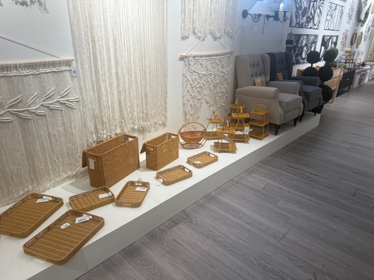 Curated decor and woven home goods selection